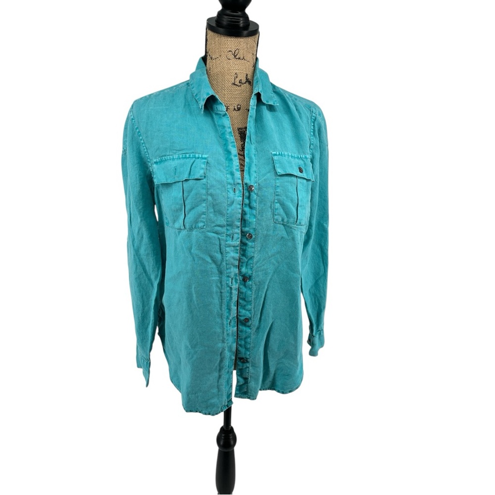 Tommy Bahama Teal and Denim Button Down Shirts - Picture 2 of 16